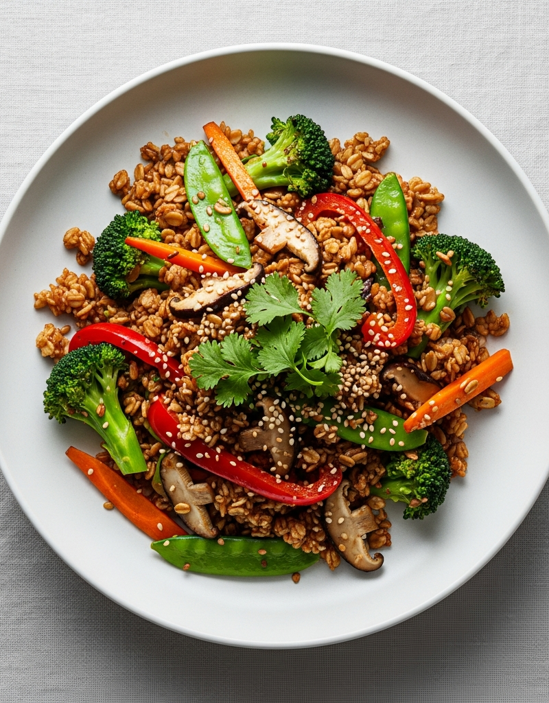 Savory Oat and Vegetable Stir-Fry