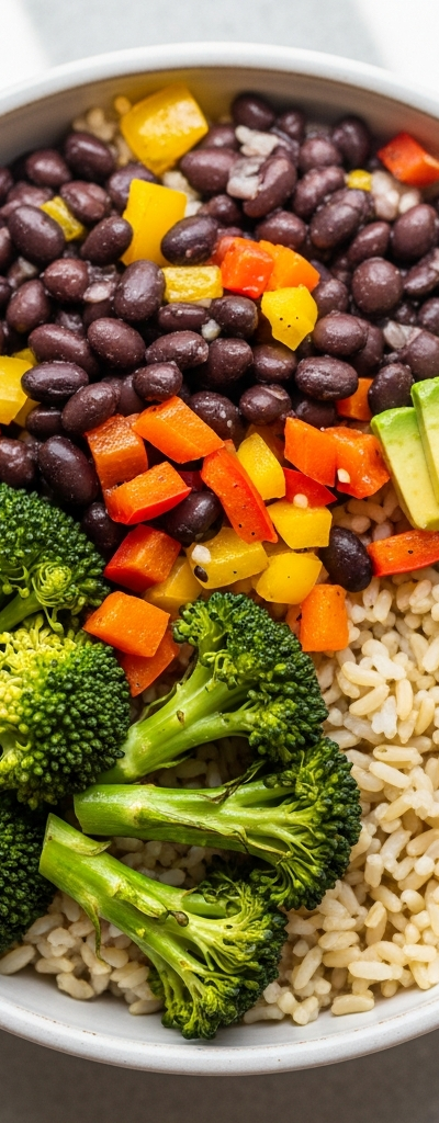 Hearty Black Bean and Vegetable Rice Bowl