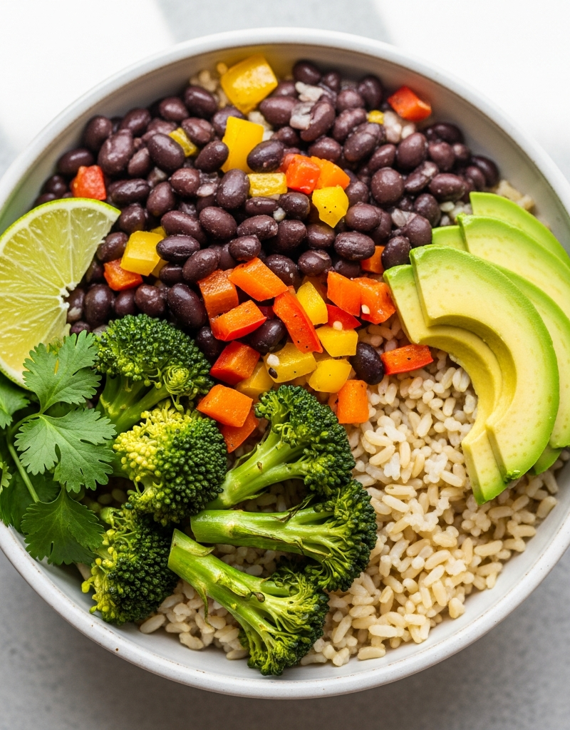 Hearty Black Bean and Vegetable Rice Bowl