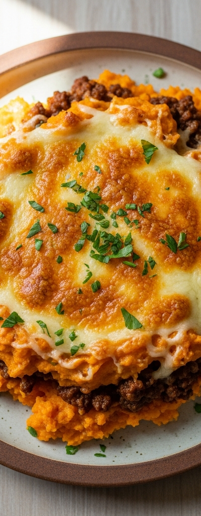 Sweet Potato and Ground Beef Casserole