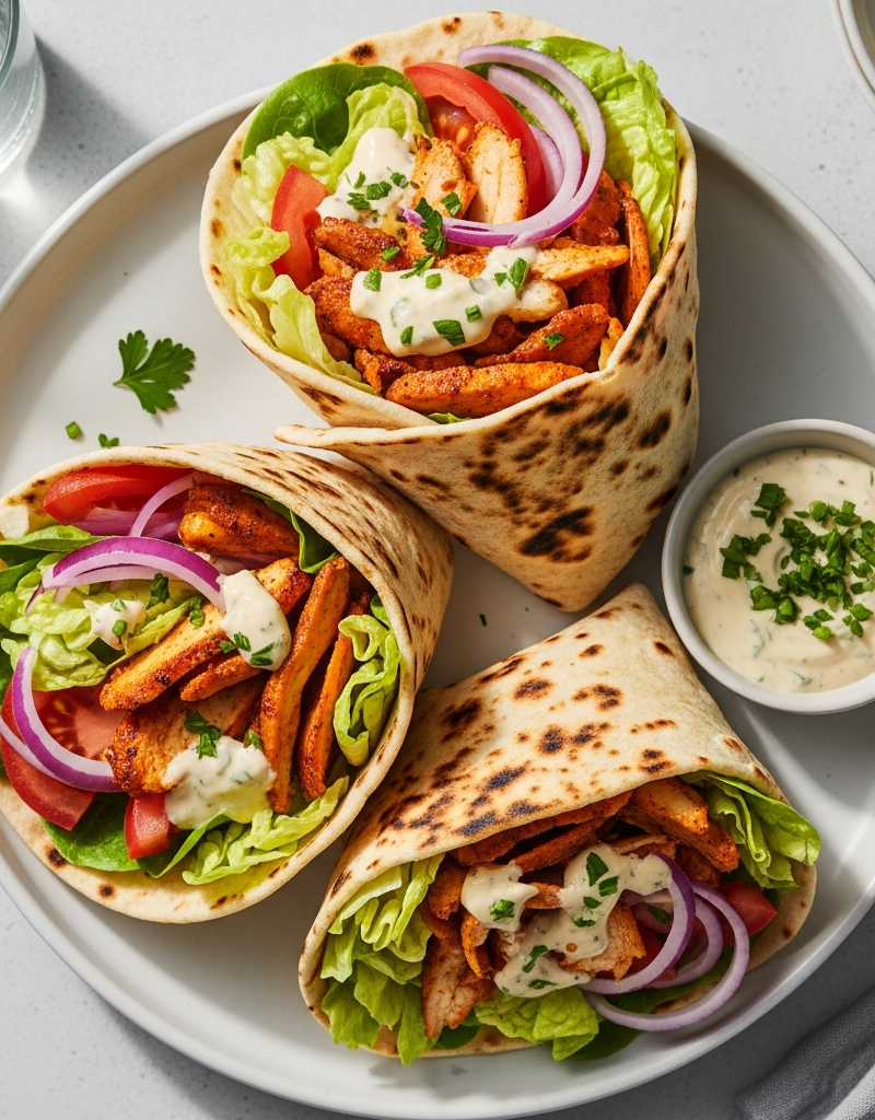 Homemade Chicken Shawarma Wraps
