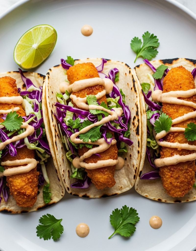 Crispy Fish Tacos with Zesty Slaw