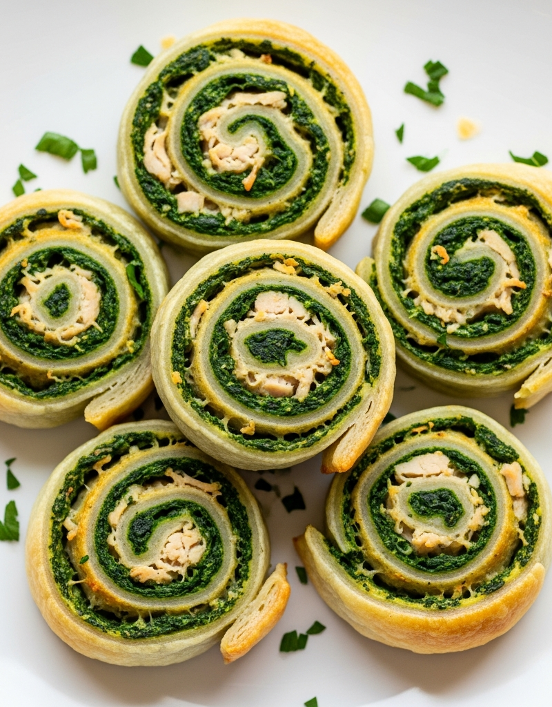 Spinach and Chicken Pinwheels
