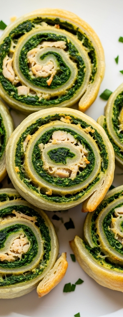 Spinach and Chicken Pinwheels