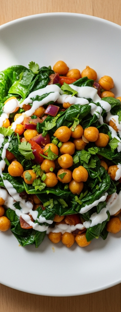 Quick Gut-Friendly Chickpea and Spinach Stir-Fry