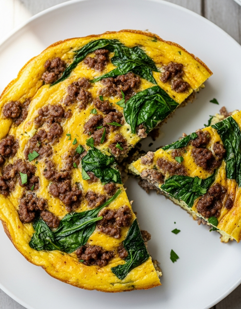 Beef and Spinach Breakfast Frittata