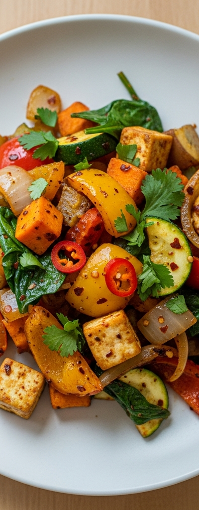 Tofu and Veggie Skillet Hash