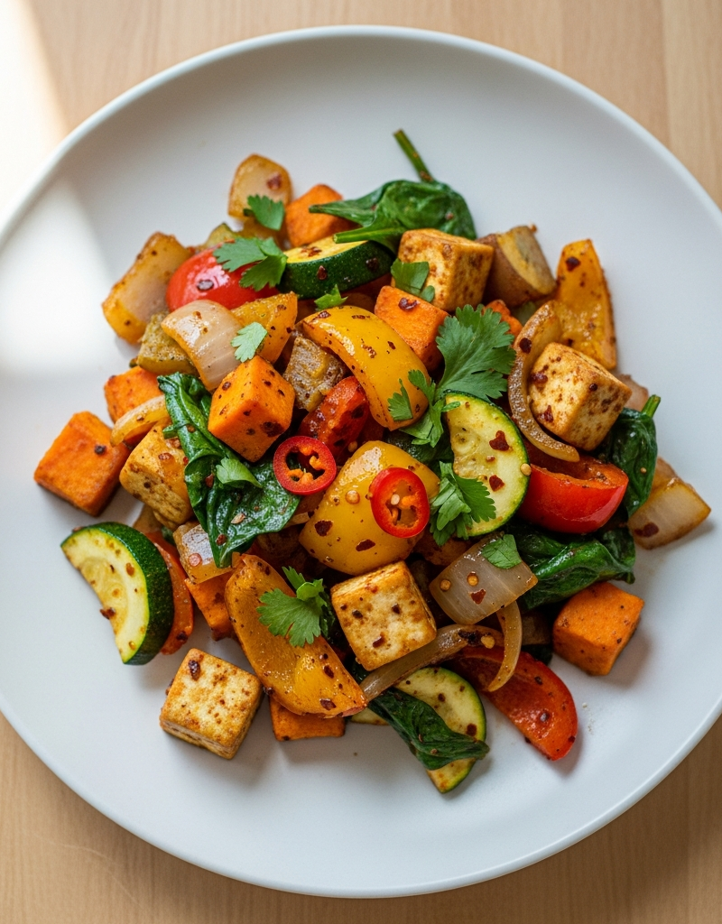 Tofu and Veggie Skillet Hash