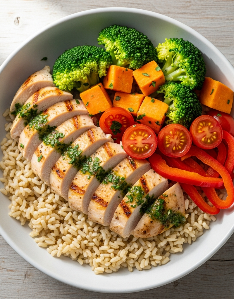 Chicken and Brown Rice Protein Bowl