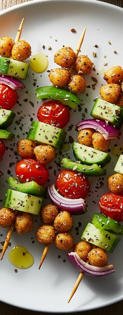 Mediterranean Chickpea Skewers