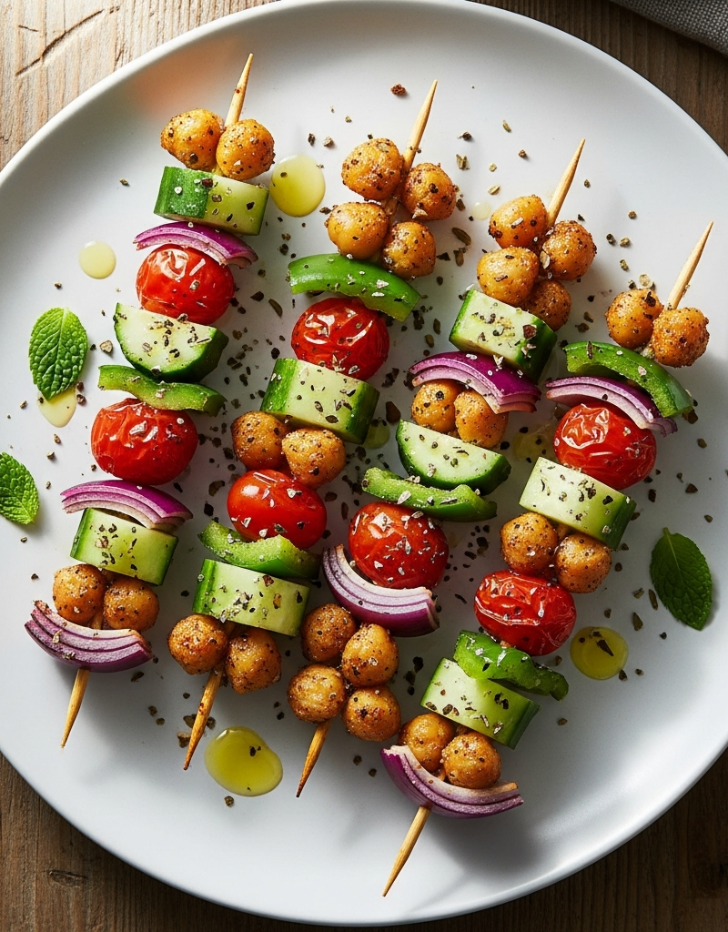 Mediterranean Chickpea Skewers
