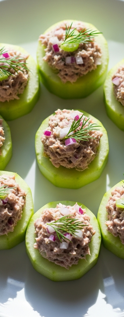 Stuffed Cucumber Tuna Bites