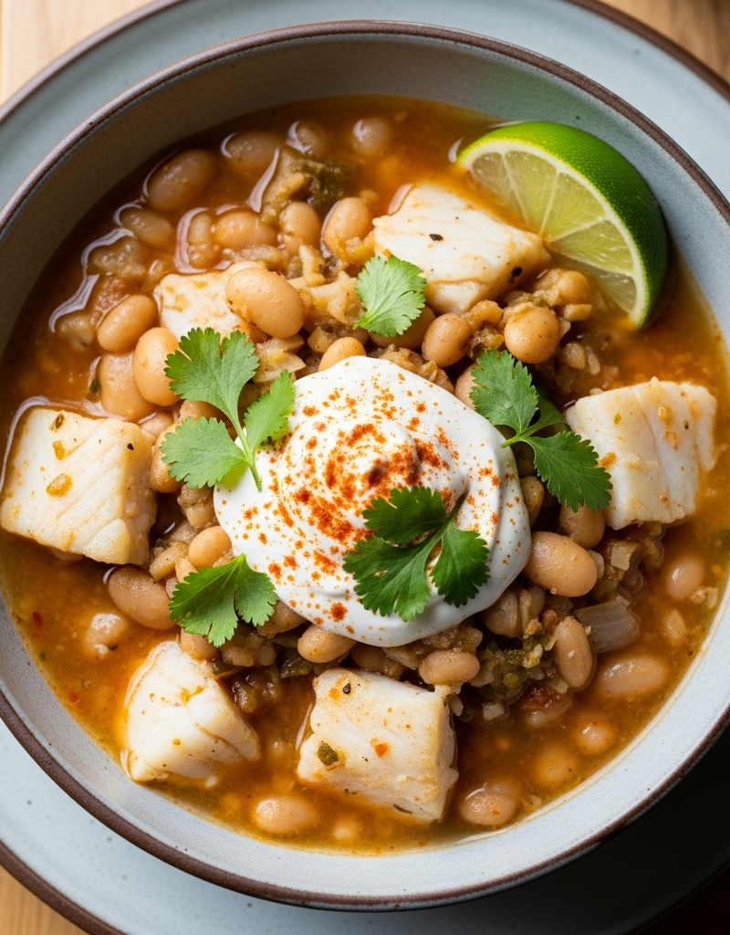 White Fish and Bean Chili