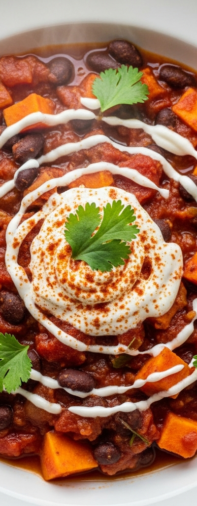 Vegan Sweet Potato & Black Bean Chili