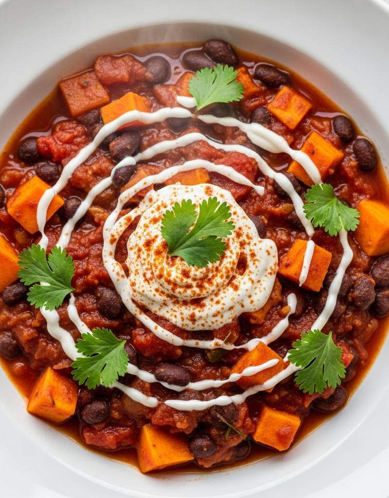 Vegan Sweet Potato & Black Bean Chili