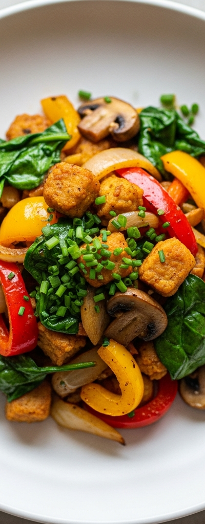 Vegan Seitan Veggie Scramble
