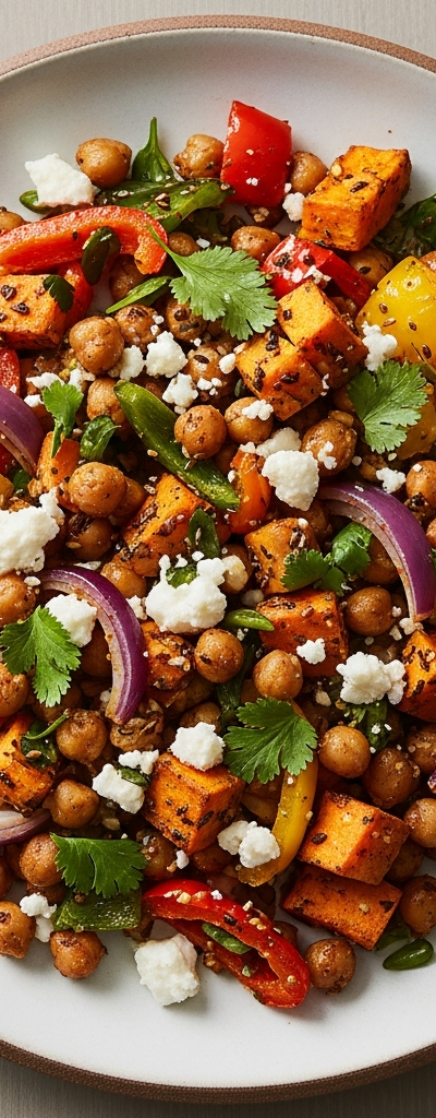 Mediterranean Sweet Potato and Chickpea Skillet