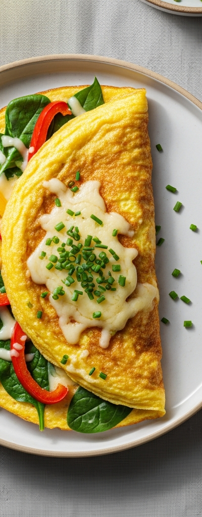 Vegetable Omelette with Spinach and Cheese