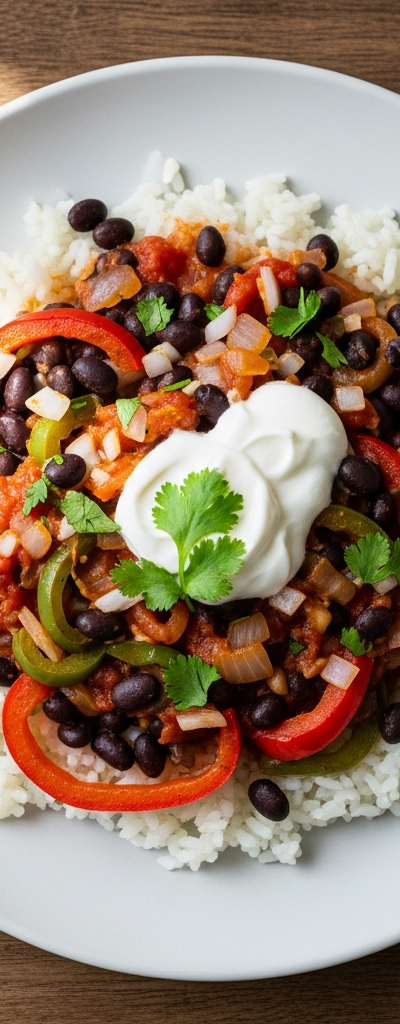 Simple Black Bean and Rice Skillet