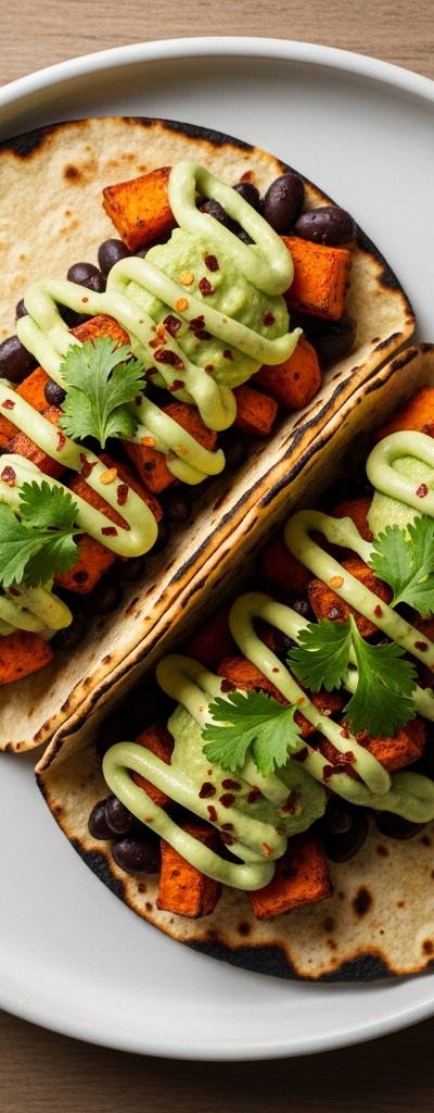 Roasted Sweet Potato and Black Bean Tacos