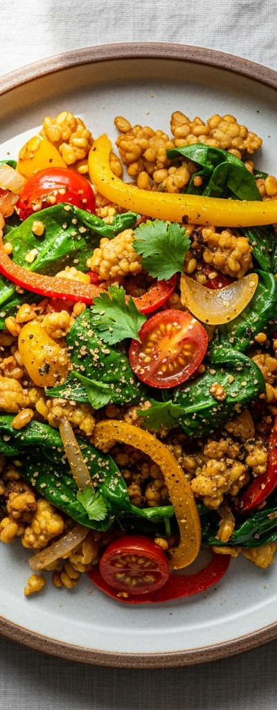 Tempeh and Veggie Breakfast Scramble