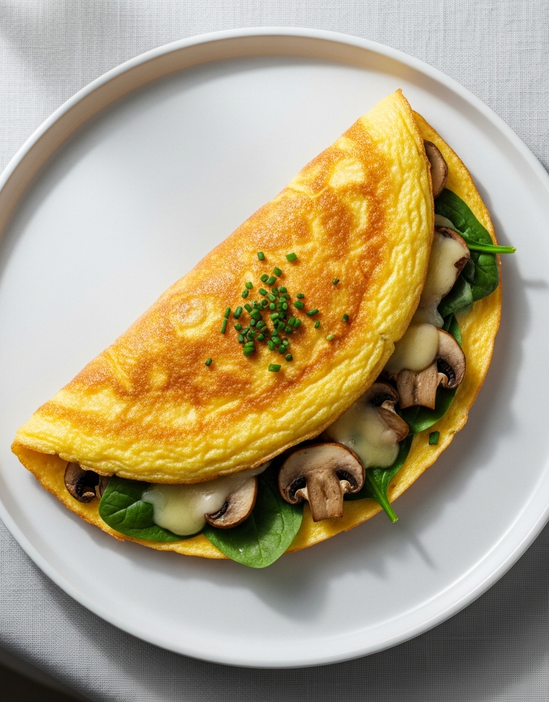 Spinach and Mushroom Omelette