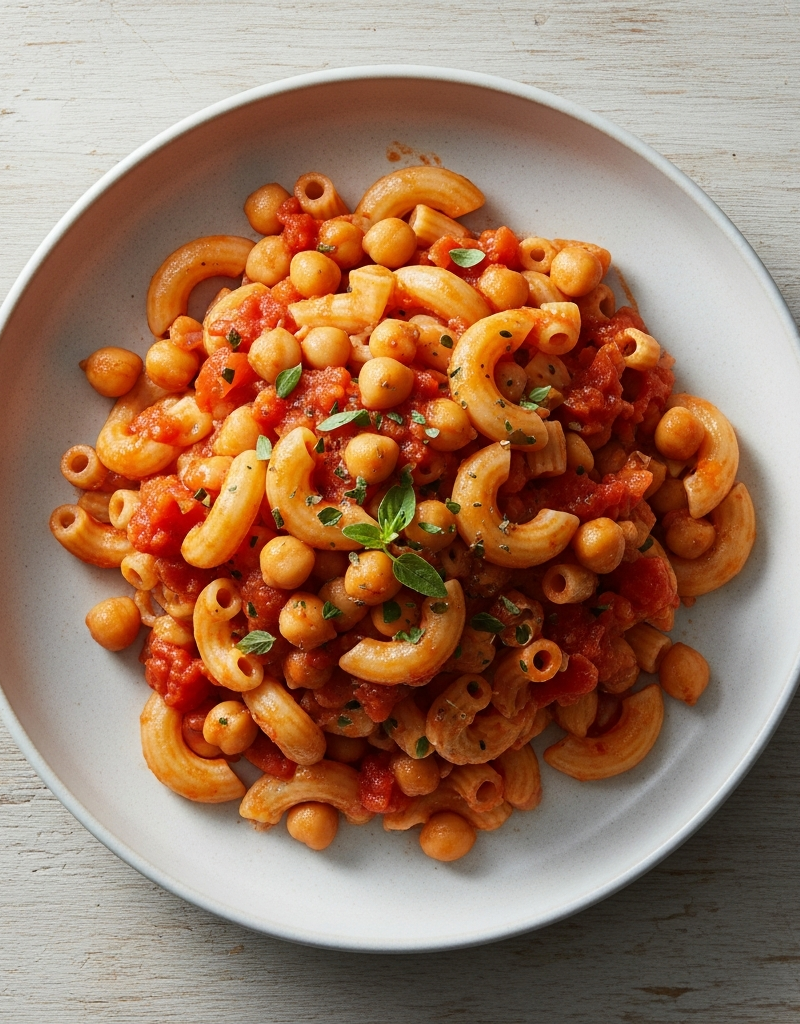 Pasta with Chickpeas and Tomato Sauce