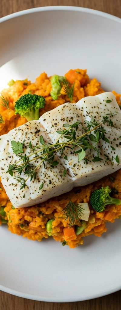 Herbed Cod and Vegetable Mash