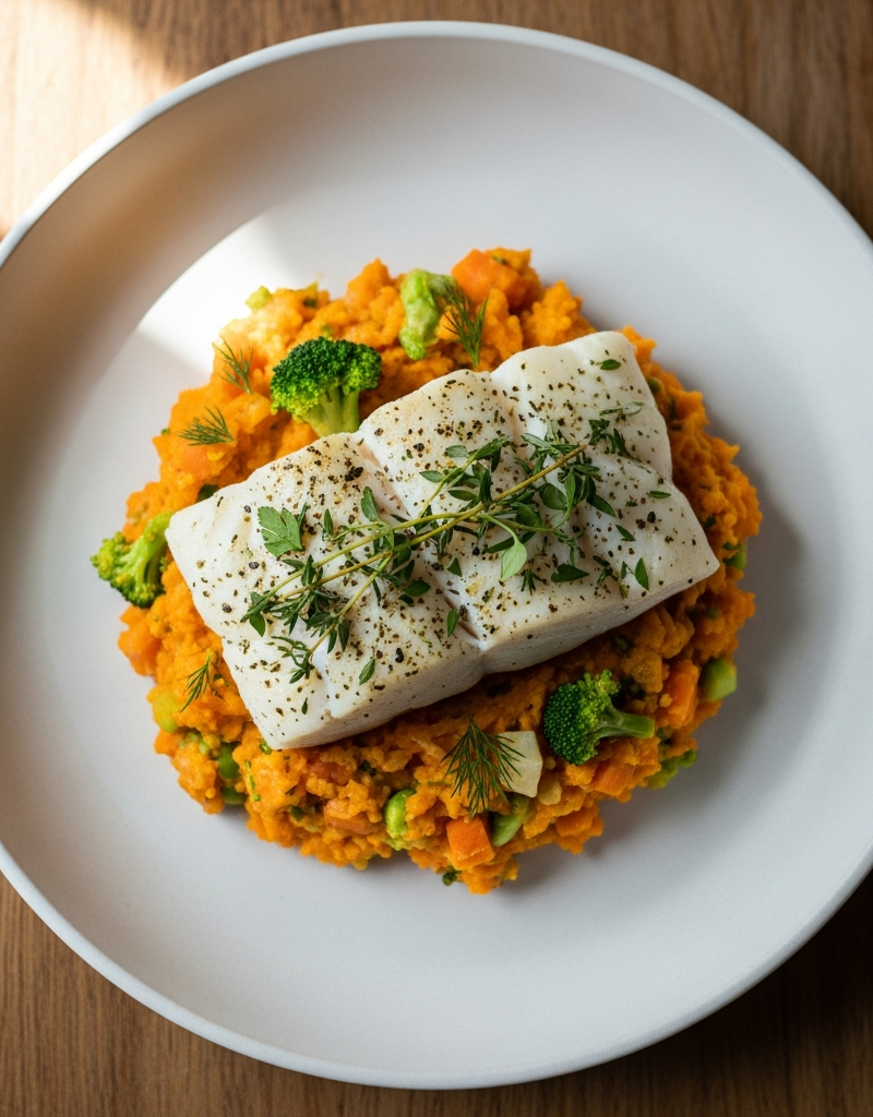 Herbed Cod and Vegetable Mash