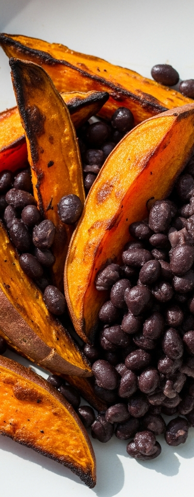 Roasted Black Bean and Sweet Potato Wedges