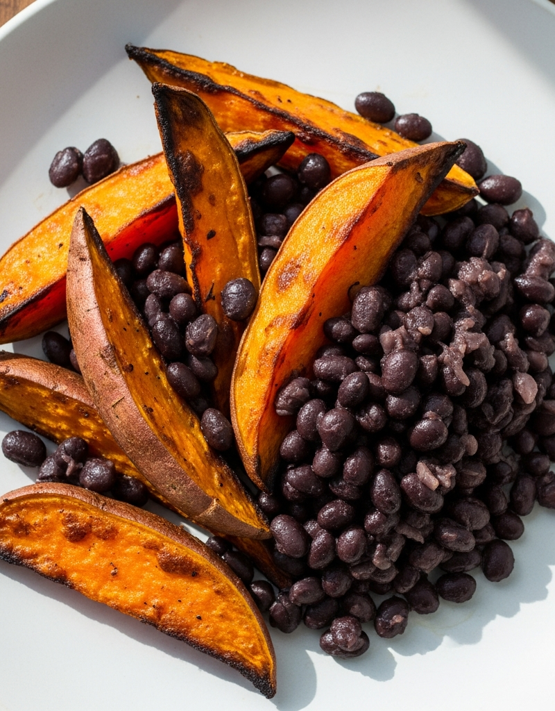Roasted Black Bean and Sweet Potato Wedges