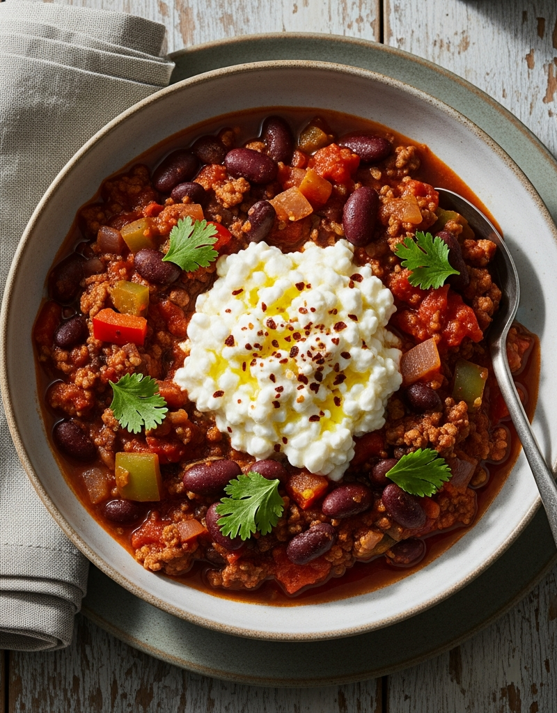 High-Protein Cottage Cheese Chili