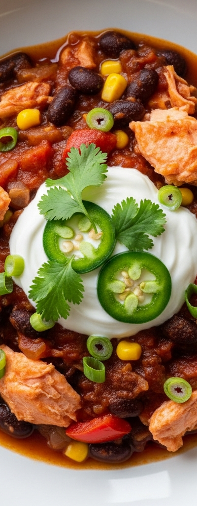 Spicy Salmon Black Bean Chili