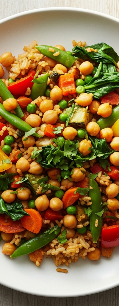 Chickpea and Vegetable Rice Skillet