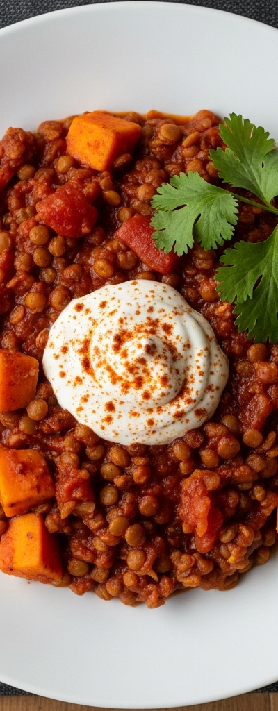 Quick Sweet Potato Lentil Chili