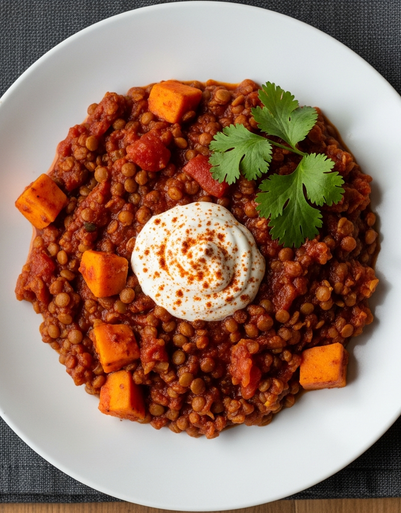 Quick Sweet Potato Lentil Chili