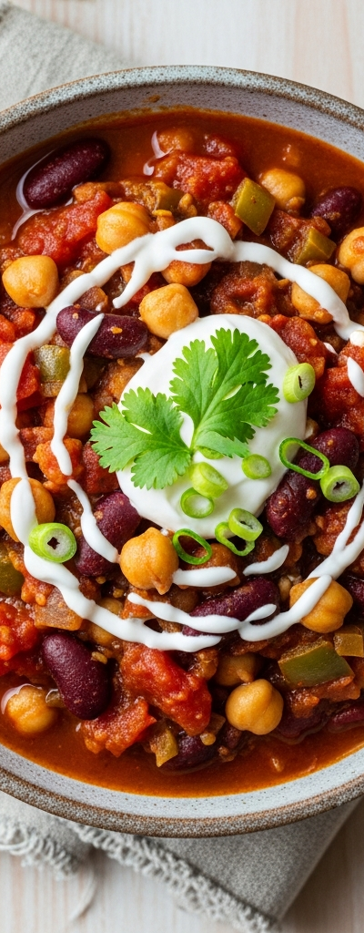 Chickpea and Red Kidney Bean Chili