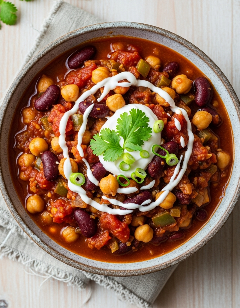 Chickpea and Red Kidney Bean Chili