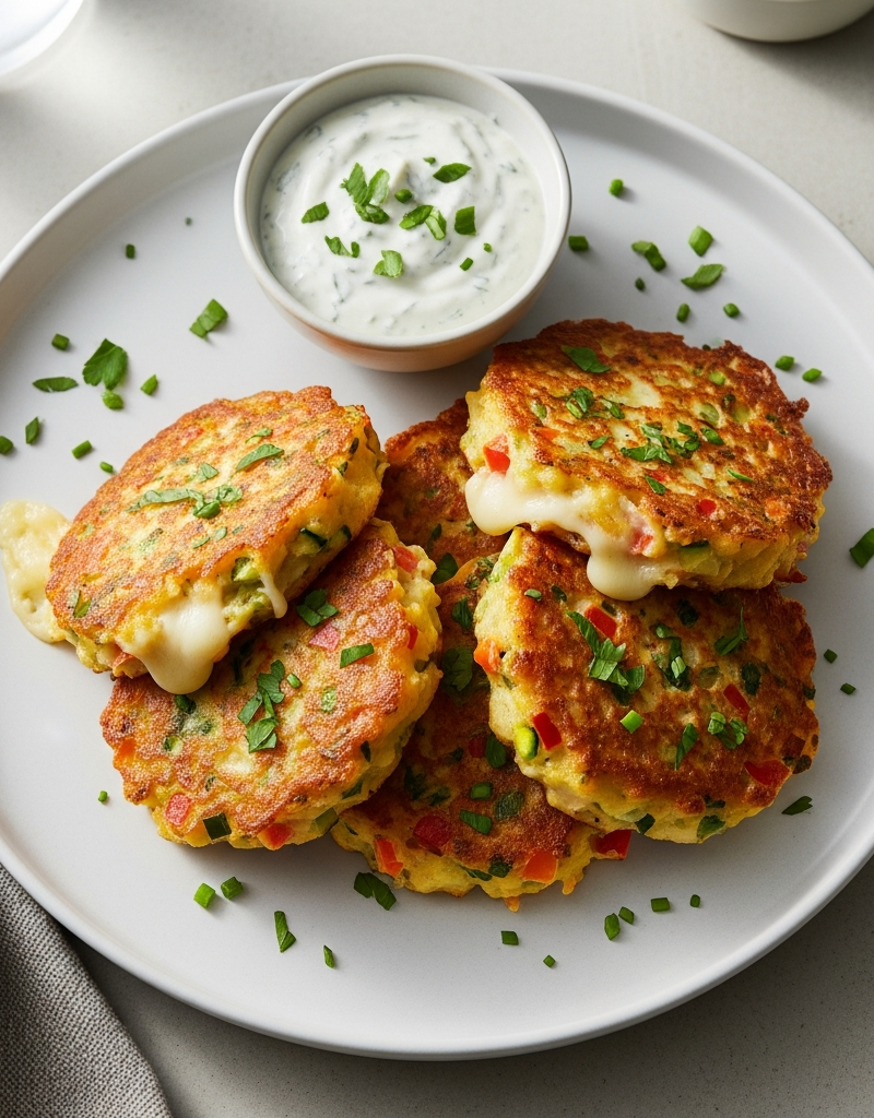 Cheesy Vegetable Fritters