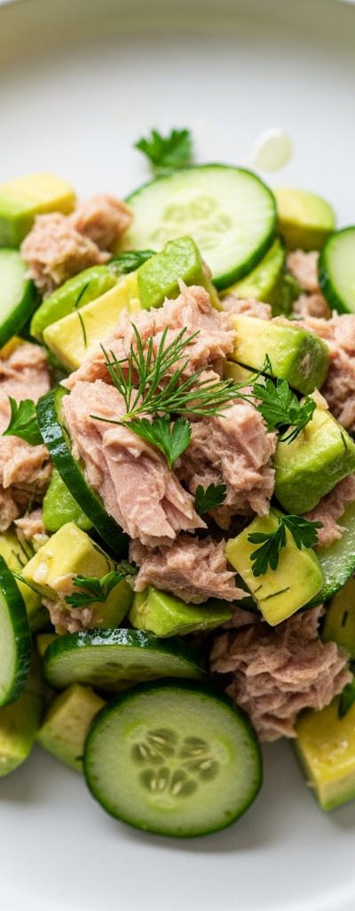 Tuna Avocado Cucumber Salad