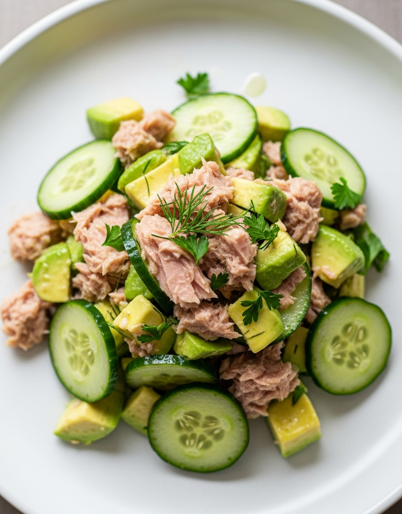 Tuna Avocado Cucumber Salad