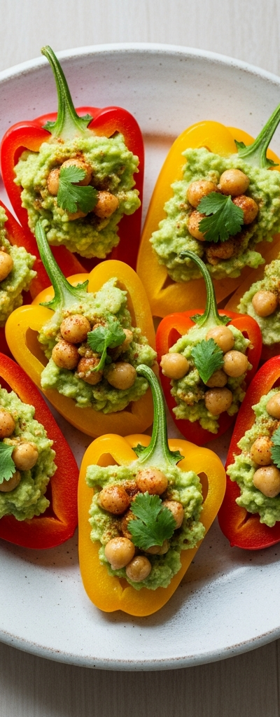 Chickpea and Avocado Stuffed Mini Bell Peppers