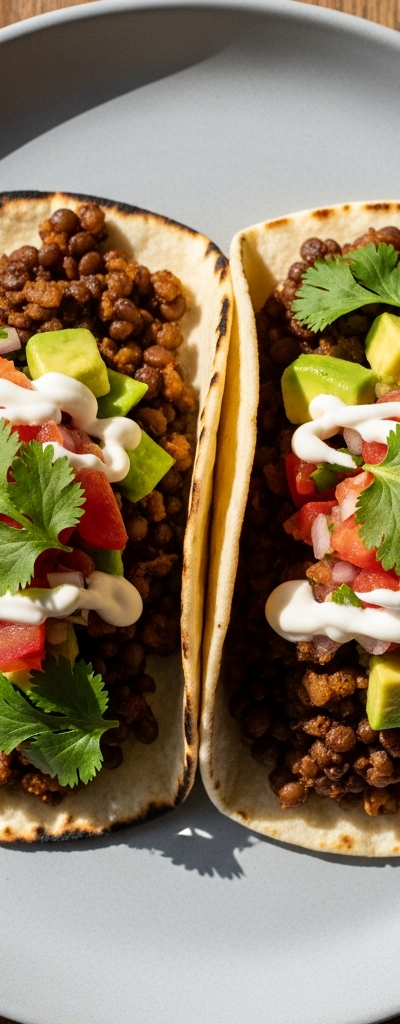 Lentil and Avocado Tacos