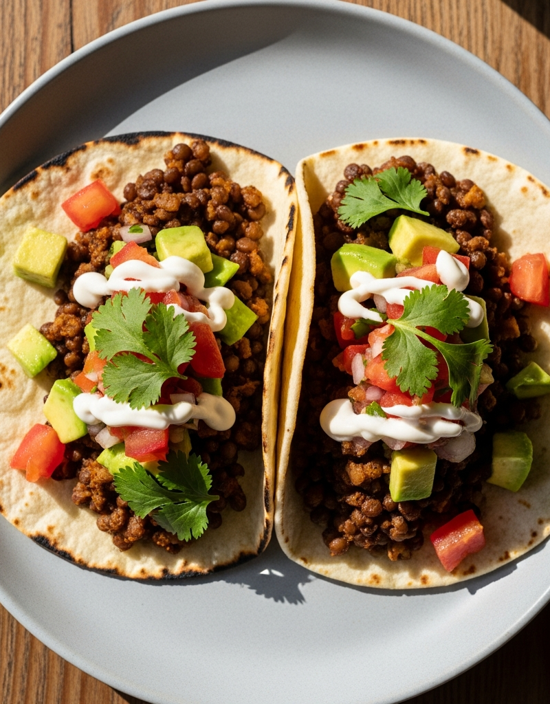 Lentil and Avocado Tacos