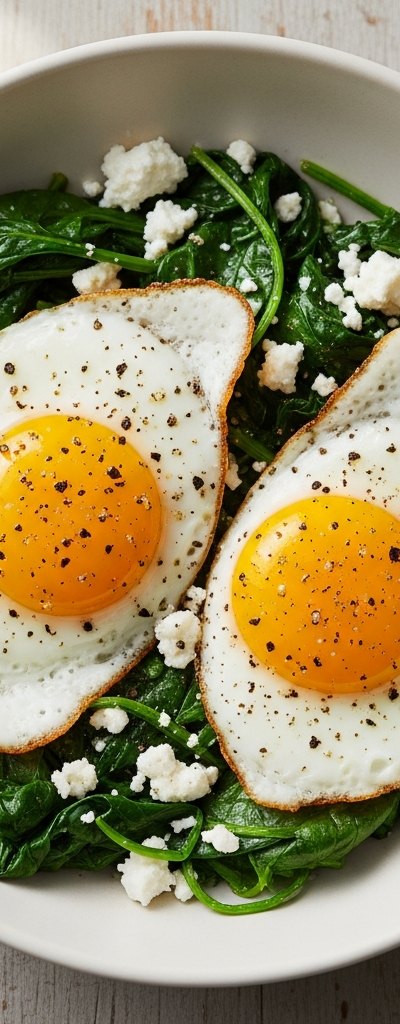 Keto Egg Bowl with Spinach and Feta