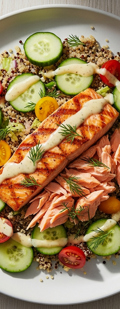 Salmon and Quinoa Salad with Lemon-Dill Dressing