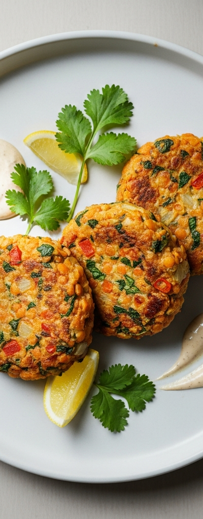 Red Lentil Veggie Patties