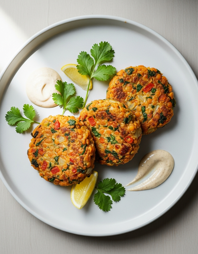 Red Lentil Veggie Patties
