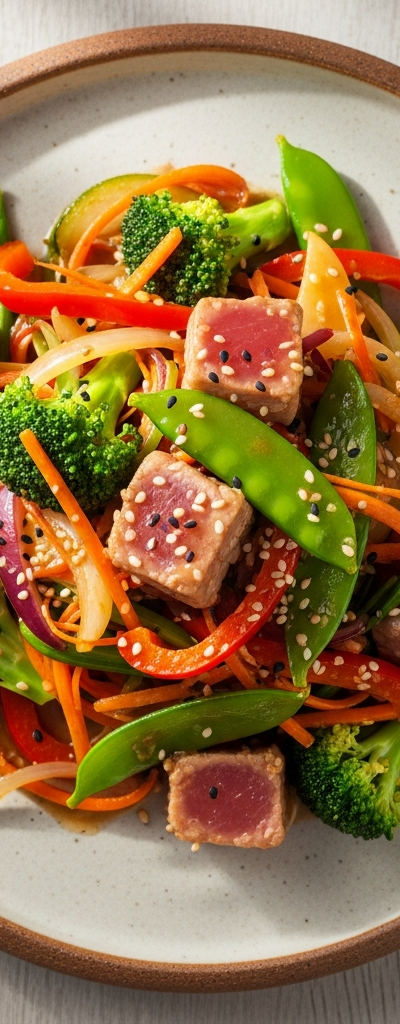 Spicy Tuna and Vegetable Stir-Fry