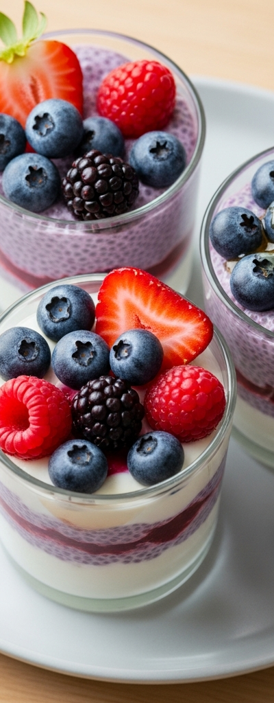 Layered Yogurt and Berry Chia Snack Cups